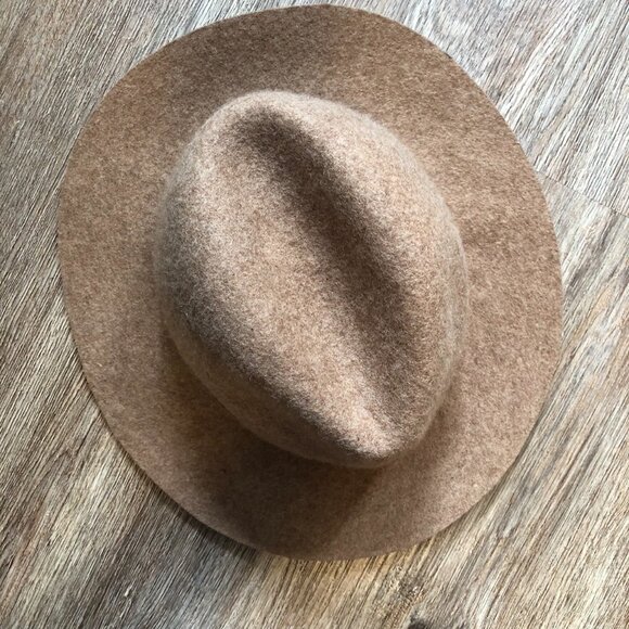 Target Fedora Tan 100%Wool Wide Brim Hat Cowgirl Boho Versatile Women’s One Size - Picture 3 of 9